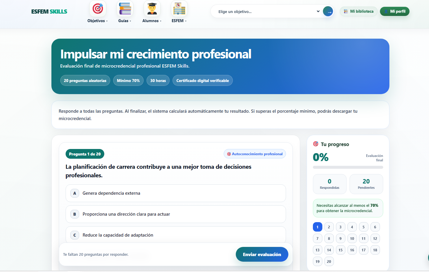 Evaluación ESFEM PRO
